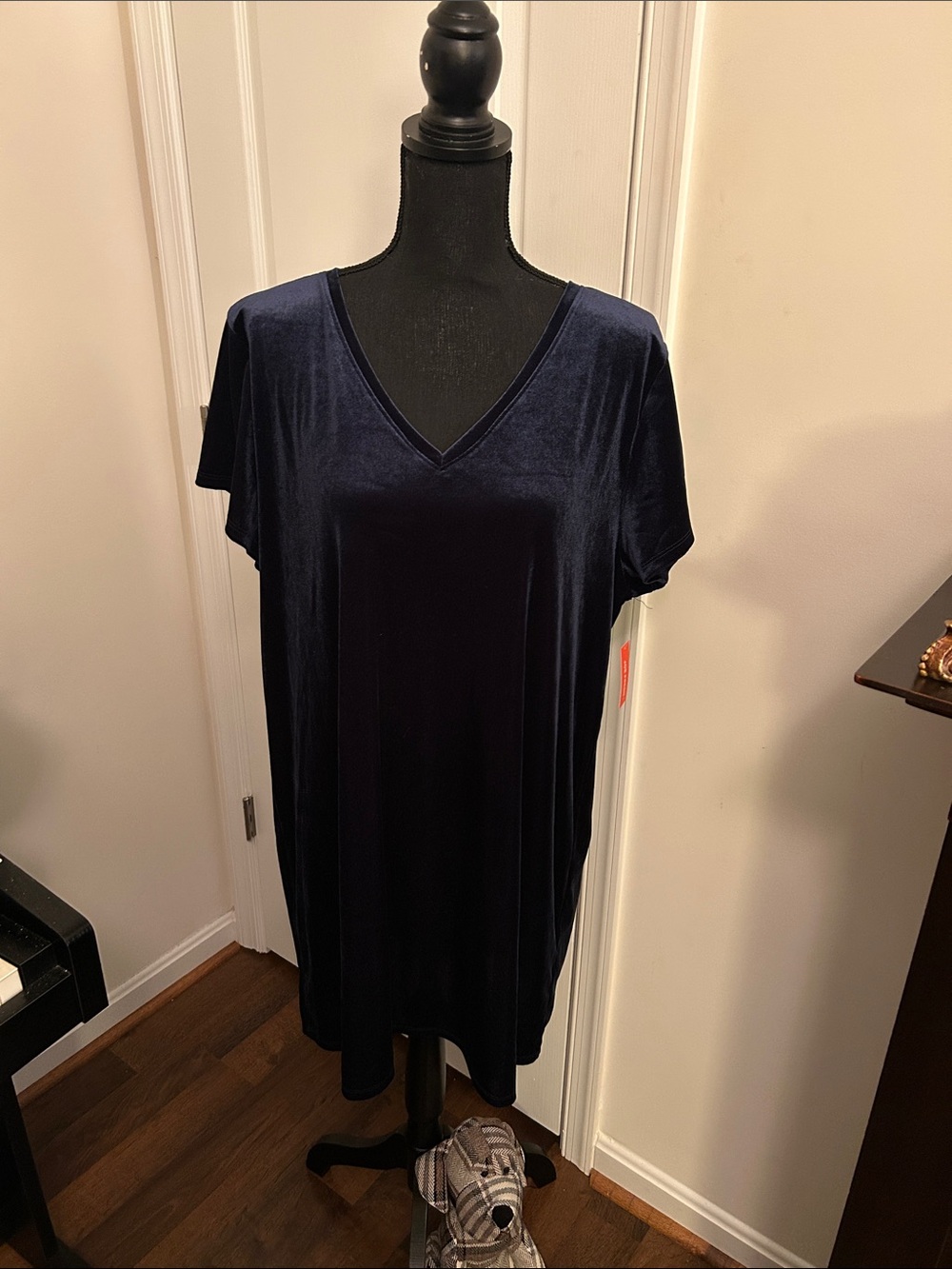 Joe Fresh Navy Velvet V-Neck Tunic